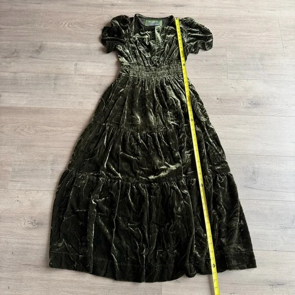 Anthropologie The Somerset Maxi Dress: Velvet Edition Dark Green - size XS - Picture 5 of 13
